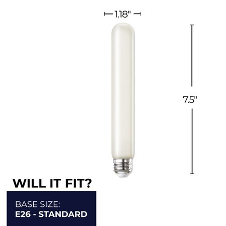 Bulbrite 40 Watt Equivalent T9 7.5'' Dimmable Medium Screw LED Light Bulb Soft White Light 3000K , 4PK 862836